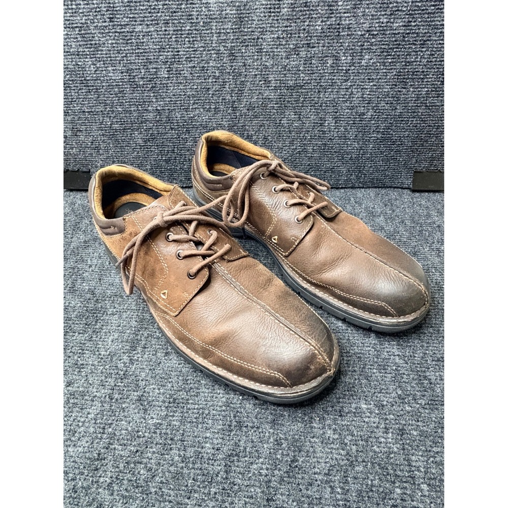 Dockers Mens Brown Leather Split Toe Oxford Lace Up Casual Shoes Brown